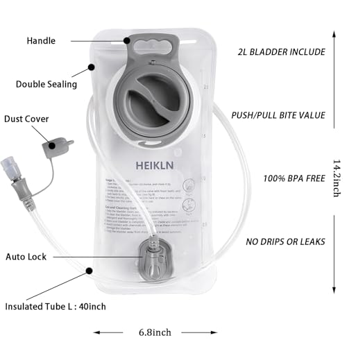 HEIKLN Hydration Backpack,Lightweight Water Backpack with 2L Water Bladder Running Hydration Vest Backpack for Hiking Running Cycling Hiking - color: Light Gray