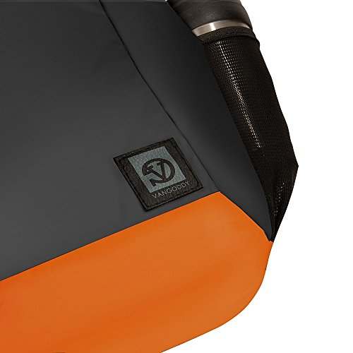 Vangoddy 15 Inch Professional Laptop Backpack for Business, Gray & Orange | Slim Anti-Theft Design, Padded Laptop & Tablet Compartment, Organizer Pockets, Water Resistant Work Bag Men Women