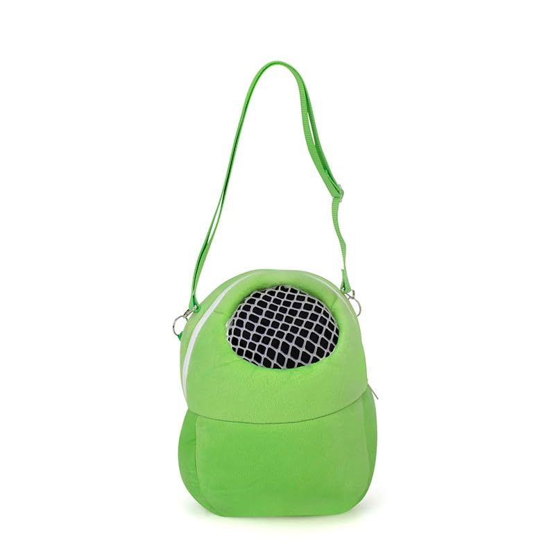 Pet Carrier Backpack for Small Animals, Travel Handbag for Cat, Puppy, Guinea Pig, Hedgehog, Hamster (Green, S)