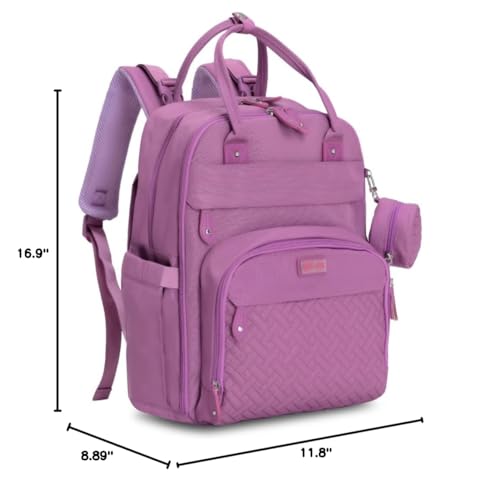 BabbleRoo Diaper Bag Backpack - Baby Essentials Travel Tote - Multi Function Water Resistant Diaper Bag, Travel Essentials Baby Bag with Changing Pad, Stroller Straps & Pacifier Case - Unisex, Purple - color: Purple, size: Large