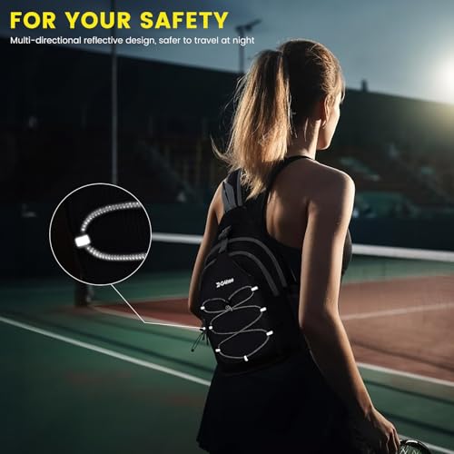 G4Free Pickleball Sling Bag for Women - Lightweight Crossbody Sports Bag - color: Black