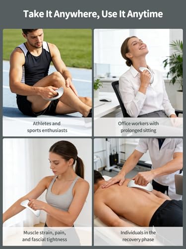 2-in-1 Stainless Steel Gua Sha Massage Tool Set, Muscle Scraper & IASTM Tools for Soft Tissue Mobilization, Myofascial Release, Body Skin Massage, Physical Therapy Sore Muscle Relief with Travel Pouch