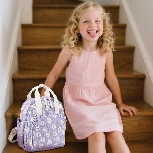 Bluboon Toddler Backpack for Girls Boys 2-4 Cute 12" Preschool Kindergarten Backpacks Kids Daycare Bags School Travel (Flower-purple, Age 2-4 (12" H not Fit A4 Folder)) - color: Flower-purple, size: Age 2-4 (12" H not Fit A4 Folder)
