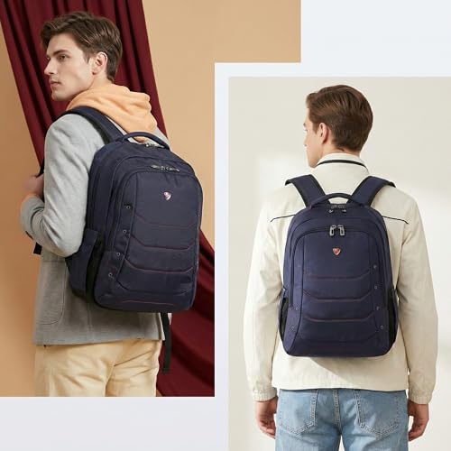 SAKOS Brisk 15.6 inch Laptop Backpack, Professional Travel Backpack Carry on Flight - TSA Approved, Water Repellent Laptop Backpack for Men & Women, College Backpack with Laptop Compartment - Blue - color: 2. Brisk - Dark Blue