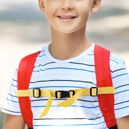 2 Pack Backpack Chest Strap Adjustable Replacement Chest Strap for Backpack with Quick Release Buckle - color: 1 Each of Yellow and Soft Pink