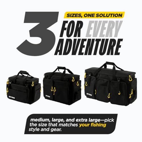 Beyond Fishing Hauler Tackle Bags - Water Resistant With Hard Molded Bottom - Perfect for Fresh Water & Salt Water Fishing Tackle Storage - Holds Tackle Boxes and Fishing Gear - size: b - Large