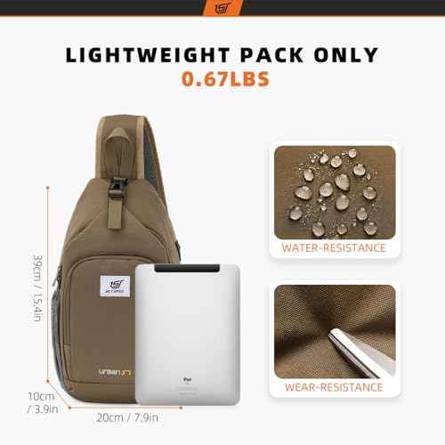 SKYSPER Sling Bag RFID Crossbody Sling Backpack Cross Body Shoulder Bag Travel Hiking Daypack for Women Men(Taupe) - color: Taupe