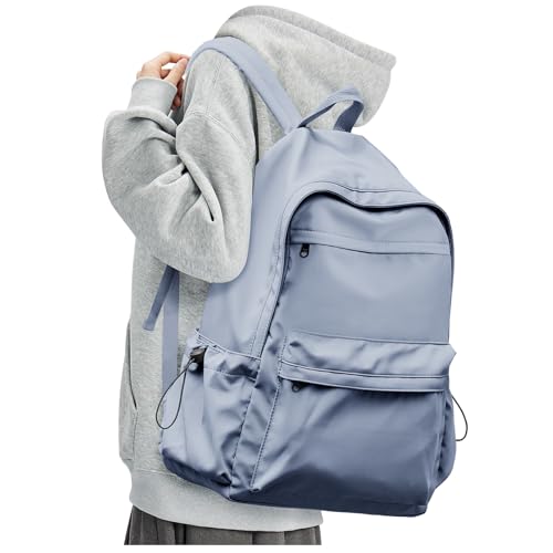 BJLFS Dark Blue Backpack for School Women Girls, Waterproof Bookbag Cute High School Backpackss for Men Teen Boys, Lightweight Travel College Backpack Mochilas Escolares para Casual Daypack Rucksack - color: Blue
