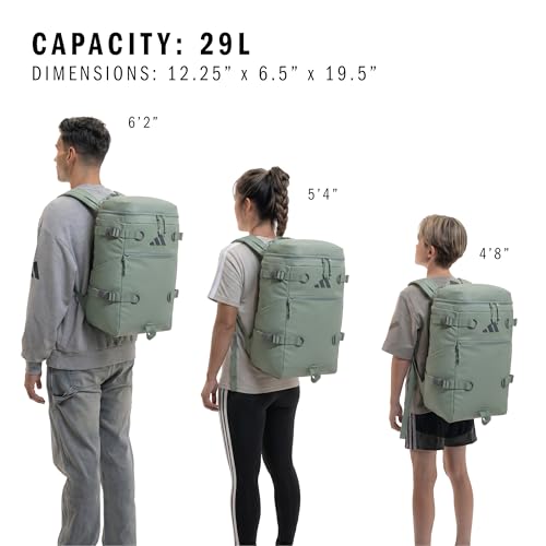 adidas Vista Top-Loading Backpack for Travel and Gym, 29L - color: Silver Green/Grey Six