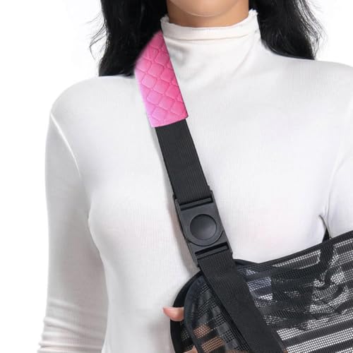 2 Pcs Strap Cushion for Arm Sling Shoulder Strap Covers Brace Carry Strap Pillow Arm Elbow Wrist Injury Support Strap Pad to Release Stress to Your Neck and Shoulder (Rose Red) - color: rose red