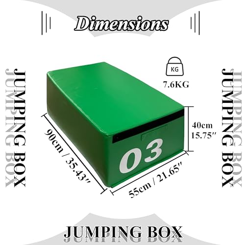 4 in 1 Foam Plyometric Box, Adjustable Height Soft Foam Jump Box Set, Non-Slip, Durable, Easy-to-Clean Soft Training Box, Suitable for Gyms, Home, Jumping, etc.(Size:03(90 * 55 * 40cm)) - size: 03(90*55*40cm)