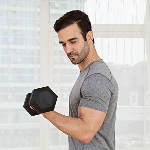 JFIT Rubber Hex Dumbbell - style: 10lb (Single)
