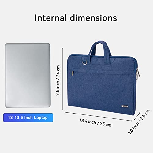 Voova Laptop Bag 13 14 Inch, Waterproof Computer Sleeve Carrying Case with Shoulder Straps & Handle Compatible with Macbook Air 13 M2/M3/M4, MacBook Pro 13/14, HP Dell Lenovo Chromebook 14, Blue - color: Blue, size: 13-14 Inch(35 x 24 x 2.5 cm)
