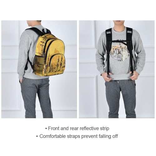 Water-Resistant Travel Western Desert Cowboy Backpack - Lightweight Laptop Daypack, 15.6" Laptop Compartment, Durable Commuter Bag for Work & Outdoor#212