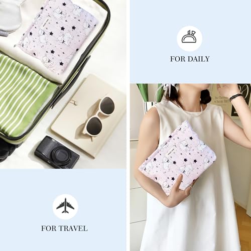 STARDW Cute Cotton Quilted Makeup Bag Cosmetic Bags for Women and Girls - color: Cute Lamb