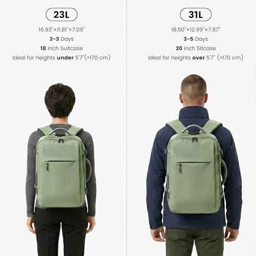 TANTOMI Travel Backpack for Women, Carry On Backpack with Wet-Dry Separation Compartment, TSA-Compliant Laptop Backpack, Personal Item Travel Bag with Anti-Theft Lock for Weekender (Green) - color: 2-green