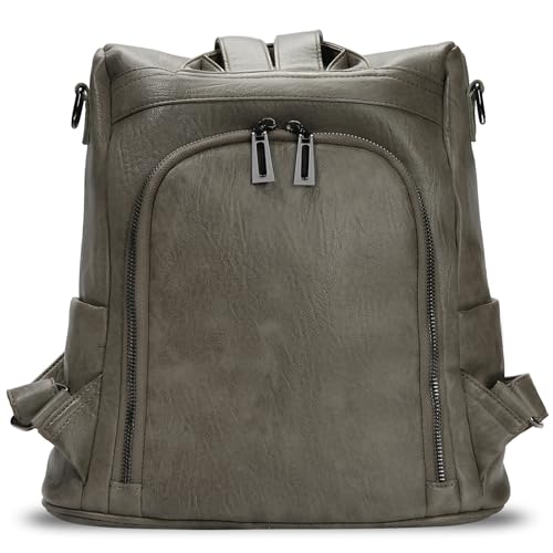 molshine Backpack,Fashion Casual Travel PU Leather Daypack Bag Shoulder Rucksack Handbags for Women HB041 - color: Green