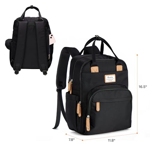 RUVALINO Diaper Bag Backpack, Multifunction Travel Pack Maternity Baby Changing Bags, Large Capacity, Waterproof, Black - color: Classic_black