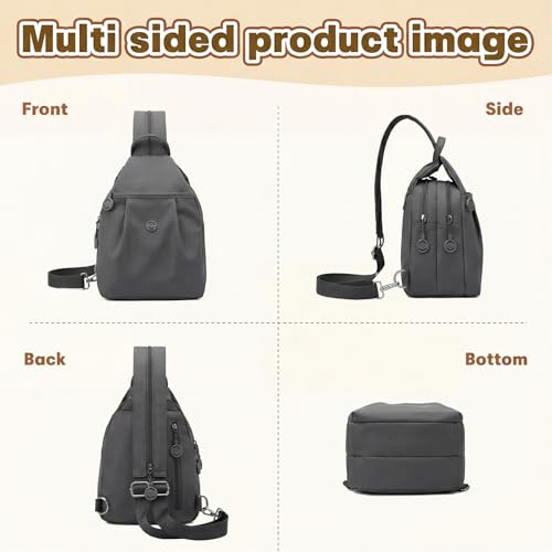 Waterproof 2-Way Mini Commuter Bag, Multi-Compartment Oxford Small Backpack, For Women, Collegeman, Commuter (Grey) - style: Grey