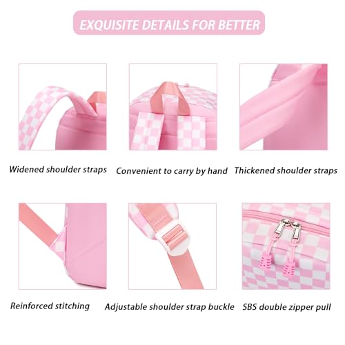 mezhsa Girls School Backpack Elementary Middle Lightning Bookbag Laptop Teenager Waterproof Lightweight 17 Inches (pink) - color: 5-pink