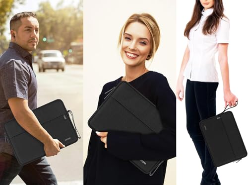 Laptop Sleeve 15.4 Inch, Shockproof Protective Computer Cover with Handle - color: Black, size: 15 Inch