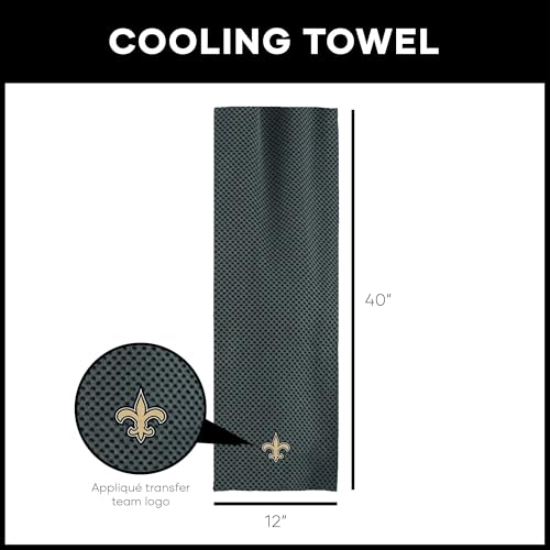 Northwest NFL New Orleans Saints Cooling Towel, 12" x 40", Charcoal - color: New Orleans Saints