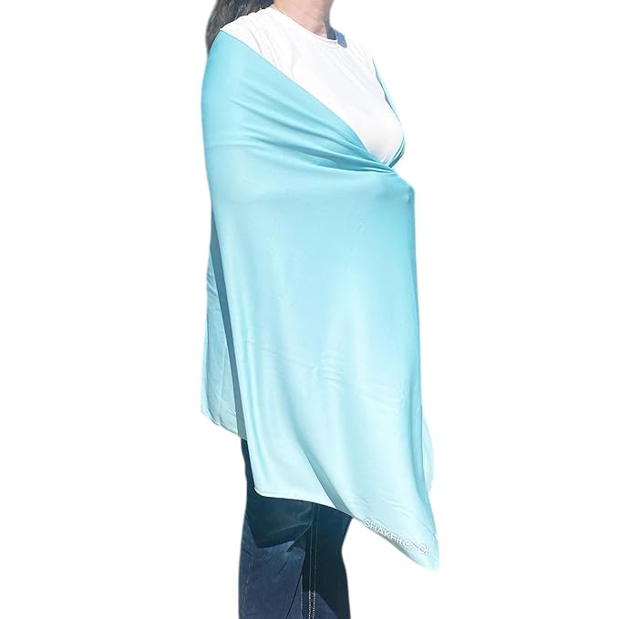 SHAKEitCOOL Large Cooling Shawl - Instant Heat Relief for Outdoor Events - color: Muted Mint