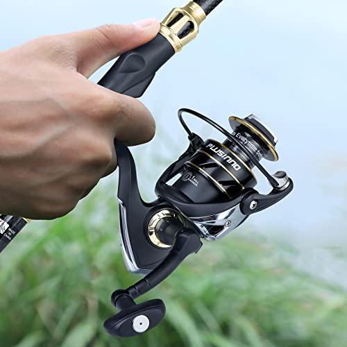 PLUSINNO Fishing Rod and Reel Combo, Telescopic Fishing Pole Kit with Spinning Reel, Tackle Box, Fishing Lures and Travel Carrying Bag, Fishing Gear Gifts for Men - color: Full Kit with Carrier Case, size: 2.1M 6.89FT