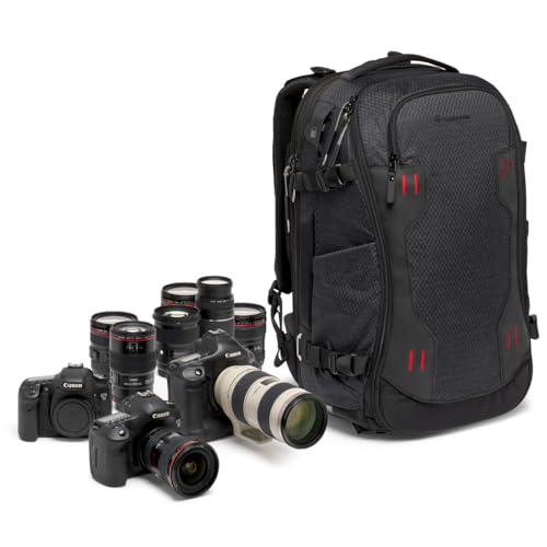 Manfrotto PRO Light Flexloader L, Professional Backpack for Cameras, Expandable Pocket for 3-Axis Gimbal Stabilizer, Multiple Tripod Attachment Points, Interchangeable Dividers, Black