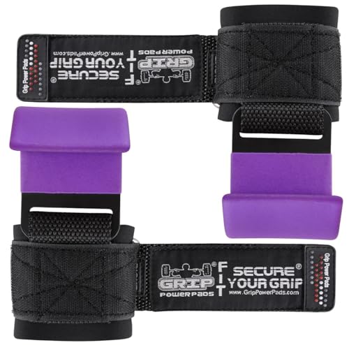 Weight Lifting Rod Hooks Heavy Duty Wrist Wraps Power Weight Lifting Training Gym Grips Straps Set of 2 - color: Purple 1, size: WOMEN-Wrist Size Small/Medium