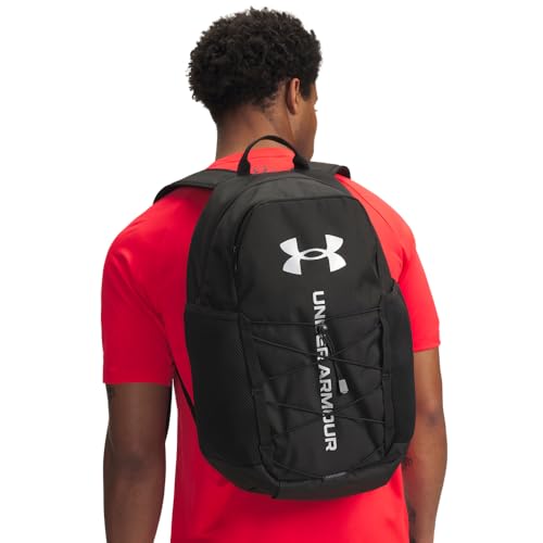 Under Armour Unisex Hustle Sport 6.0 Backpack, (001) Black/Black/Metallic Silver, One Size Fits Most - color: (001) Black / Black / Metallic Silver, size: One Size Fits Most