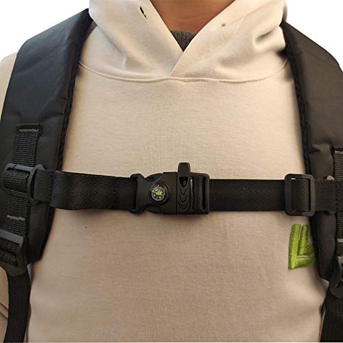 2 Pack Backpack Chest Strap Nylon 0.75 inch Webbing Durable Adjustable Chest Belt-Backpack Sternum Strap Suitable for Most Backpacks (Black)