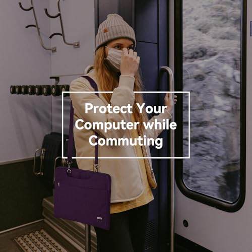 Voova Laptop Bag 15.6 Inch, Waterproof Computer Sleeve Carrying Case with Shoulder Straps & Handle Compatible with Macbook Air 15 M2/M3/M4, MacBook Pro 15/16, 15-16 Inch Hp Dell Lenovo, Dark Purple - color: Dark Purple, size: 14-15.6In & 2019 New Macbook