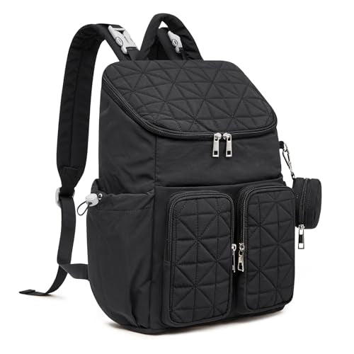 G4Free Diaper Bag Backpack for Moms Dads Travel Baby Bag with Pacifier Case & Insulated Pockets,Black - color: Black