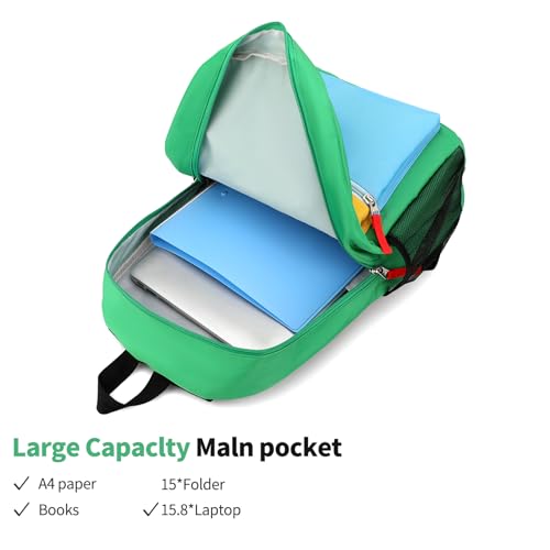 Backpack Set for Girls Boy Kids Backpack with Lunch Box for Elementary Primary Kindergarten School Bag (Green Blue Set, Large) - color: Green Blue