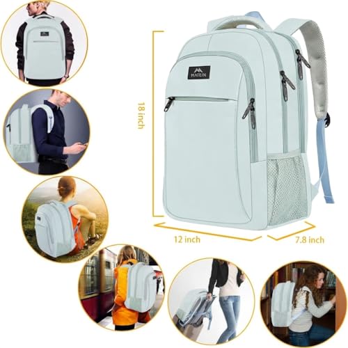 MATEIN Travel Laptop Backpack, Lightweight School Bookbag for Students - color: Light Blue, size: 15.6 Inch