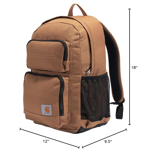 Carhartt 27L Single-Compartment Backpack, Durable Pack with Laptop Sleeve and Duravax Abrasion Resistant Base, Brown - color: Brown