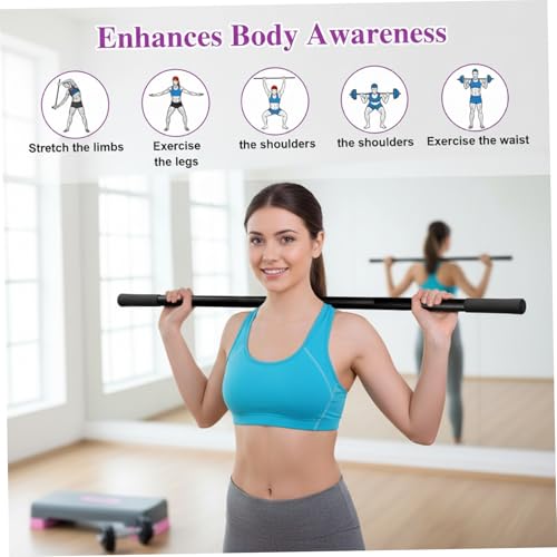 Yoga Stick, Sturdy Steel Stretching Stick with Non-Slip Ends & Foam Handles for Mobility, Flexibility & Balance | Exercise Pole for Fitness, Posture Correction