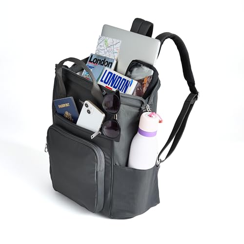 Baggallini Securtex Anti-Theft Windsor Backpack for Travel, Work & College, RFID & Locking Zipper, Up to 16" Laptop - color: Midnight Blossom Print