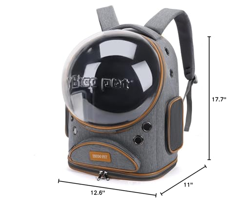Cat Backpack Carrier, Breathable Cat Carrier Large Space Bubble Pet Backpack for Small Dog and Large cat up to 18lbs, Transparent & Foldable Pet Carrier for Travel Hiking (Grey) - color: Grey