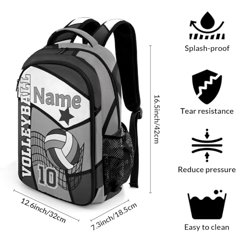 Volleyball Gray Black White Customized Waterproof Backpacks Shoulders Bags Daypacks - color: Muilti 14