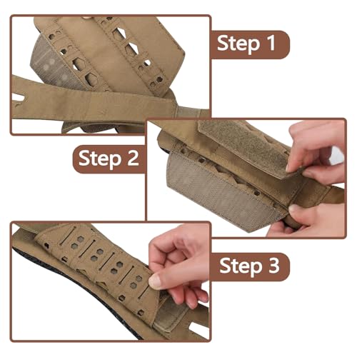 2 Pack Shoulder Strap Pad for Tactical Vest, Breathable Backpack Strap Pads Bag Strap Soft Mesh Cushion Pads for Plate Carrier, Chest Rig, Sling Bag, Duffle Bag - color: Khaki