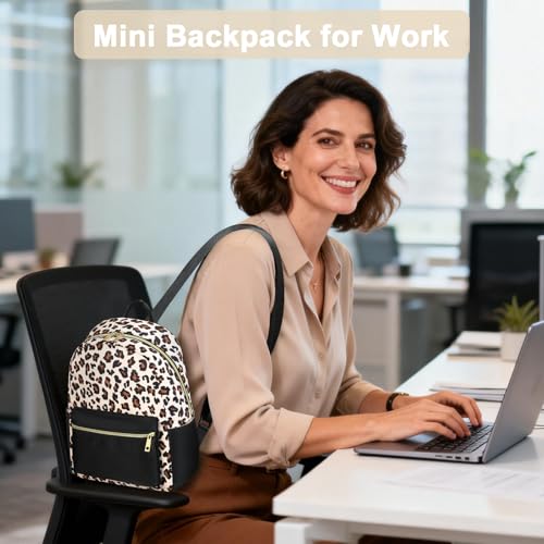 BTOOP Mini Backpack Women Girls Water-resistant Small Backpack Purse Shoulder Bag for Womens Adult Kids School Travel - color: Black-leopard, size: Mini