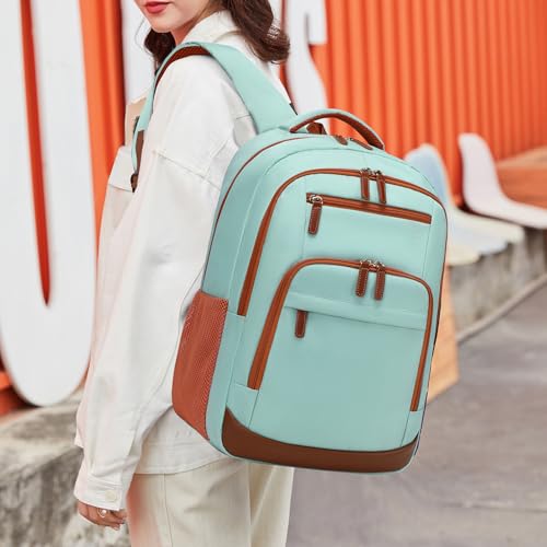 BOVIP Travel Backpack For Men Women,40L Carry On Backpack Flight Approved,TSA Personal Item Travel Bag Fits 17 Inch Laptop,Business Weekender Overnight Daypack Light Green - color: Light Green