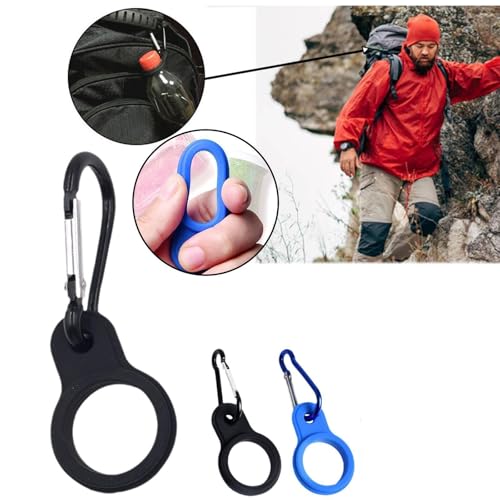9 Pack Water Bottle Clips with Rubber Hook Hanging Carabiner Water Bottle Holder Carrier for Natural Spring Water Bottles Aluminum Water Bottles Soda Tactical Backpack Travel Camping Hiking