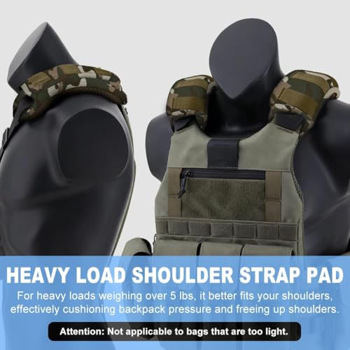 ZINMARK 2Pcs Tactical Shoulder Pad, Ultra-Thick Comfort Cushion for Vest Straps, Backpacks, Breathable & Shock-Absorbing,Camouflage-Green - color: Camouflage-green
