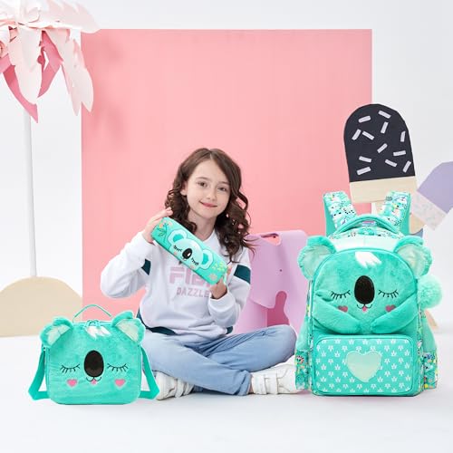 Meetbelify Kids School Backpacks for Girls Boys Backpack with Lunch Bag for Elmentary Students - color: 01 A koala