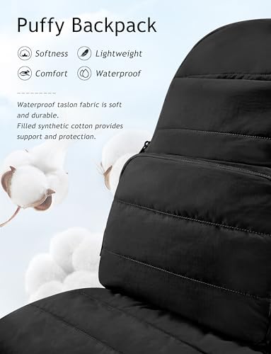 Uselike Travel Backpack for Women, 15.6 Inch Laptop Backpack, Quilted College Bookbag, Cute Work Backpacks, Water Resistant - color: Black