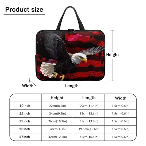 10 Inch American USA Flag Eagle Laptop Sleeve, Protective Tablet Case with Handle, Patriotic Computer Bag Carrying Case Notebook Cover Messenger Briefcase for Travel/Business/School - color: American Usa Flag Eagle, size: 10 Inch