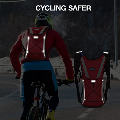 KUYOU Running Hydration Vest - Lightweight Insulated Hydration Backpack with 2L Water Bladder, Adjustable Chest Straps and Reflective Water Backpack for Running Marathon Race Hiking Cycling - color: Red